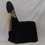 Banquet - Black Chair Cover with Gold Bow 