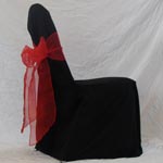 Banquet - Black Chair Cover with Red Bow 
