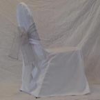 Banquet - White Chair Cover with Silver Bow 