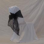 Folding Chair - White Chair Cover with Black Bow 
