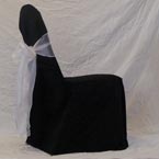 Banquet - Black Chair Cover with White Bow 